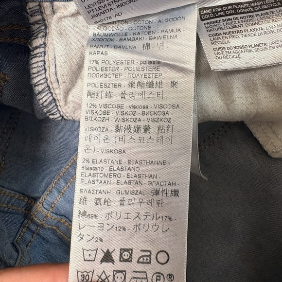 Womens Levi's denim jeans, light blue, super skinny, size 4, 710 - Picture 7 of 13